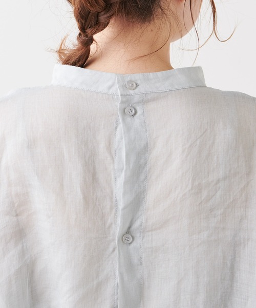 PUAL CE CIN（ピュアルセシン）の「【Du noir】麻／リネン2WAY ブラウス（シャツ/ブラウス・レディース・ホワイト/ブラック/グレー・FREE）」の9枚目の写真