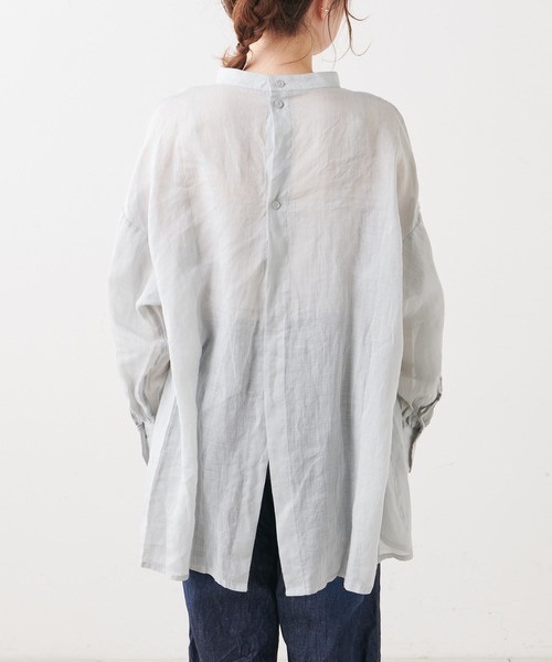 PUAL CE CIN（ピュアルセシン）の「【Du noir】麻／リネン2WAY ブラウス（シャツ/ブラウス・レディース・ホワイト/ブラック/グレー・FREE）」の7枚目の写真