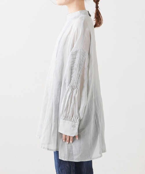 PUAL CE CIN（ピュアルセシン）の「【Du noir】麻／リネン2WAY ブラウス（シャツ/ブラウス・レディース・ホワイト/ブラック/グレー・FREE）」の6枚目の写真
