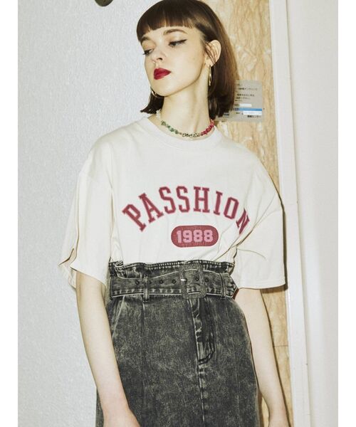 jouetie(ジュエティ)の「カレッジロゴTシャツ(Tシャツ/カットソー・レディース・オフホワイト/ブラック/ネイビー・MEDIUM)」の14枚目の写真