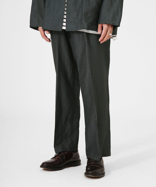marka（マーカ）の「marka / マーカ：【ONLY ARK】別注 STRAIGHT FIT TROUSERS - cu/li/co cloth -：M21B-01PT02C[COR]（その他パンツ・メンズ・グリーン/ブルー系その他・1/3/2）」の9枚目の写真
