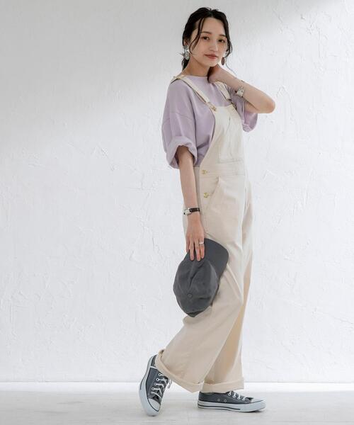 coen（コーエン）の「接触冷感クールワークサロペット（サロペット/オーバーオール・レディース・ナチュラル/マスタード・LARGE/MEDIUM）」の4枚目の写真