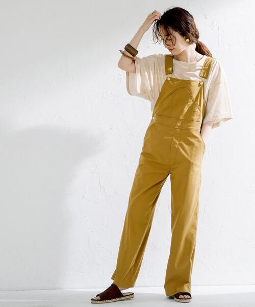 coen（コーエン）の「接触冷感クールワークサロペット（サロペット/オーバーオール・レディース・ナチュラル/マスタード・LARGE/MEDIUM）」の7枚目の写真