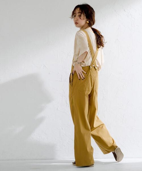 coen（コーエン）の「接触冷感クールワークサロペット（サロペット/オーバーオール・レディース・ナチュラル/マスタード・LARGE/MEDIUM）」の19枚目の写真