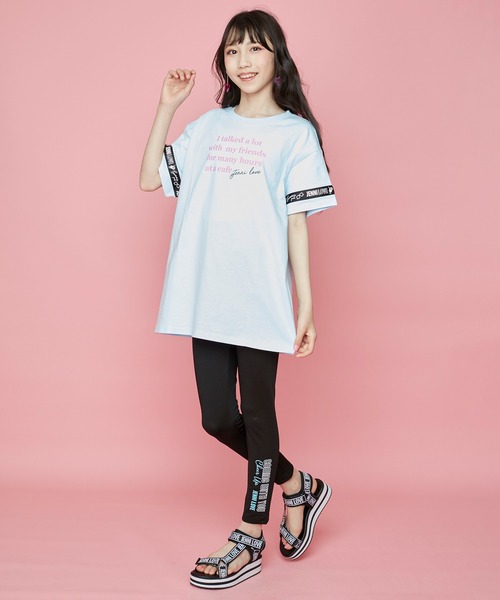 JENNI love（ジェニィラブ）の「防蚊スリーブロゴテープロング丈T（Tシャツ/カットソー・キッズ・オフホワイト/サックスブルー/チェリーピンク・130cm/140cm/150cm/160cm）」の11枚目の写真