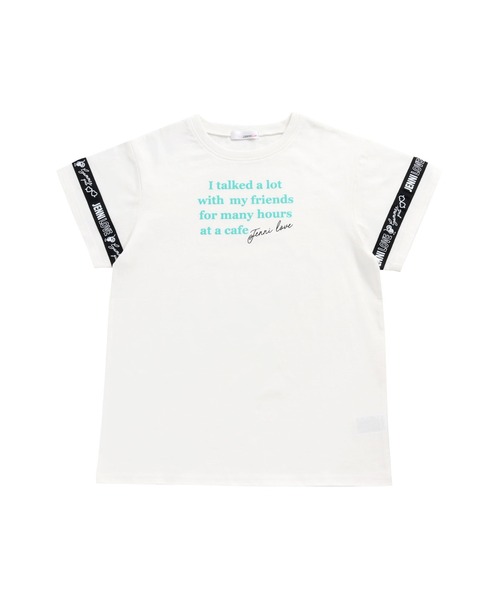 JENNI love（ジェニィラブ）の「防蚊スリーブロゴテープロング丈T（Tシャツ/カットソー・キッズ・オフホワイト/サックスブルー/チェリーピンク・130cm/140cm/150cm/160cm）」の13枚目の写真