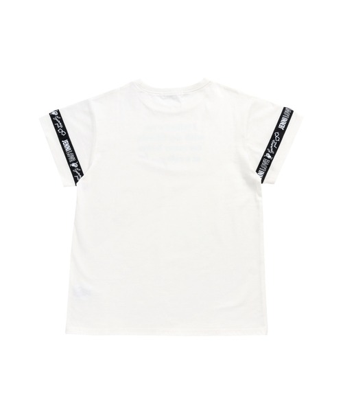 JENNI love（ジェニィラブ）の「防蚊スリーブロゴテープロング丈T（Tシャツ/カットソー・キッズ・オフホワイト/サックスブルー/チェリーピンク・130cm/140cm/150cm/160cm）」の7枚目の写真