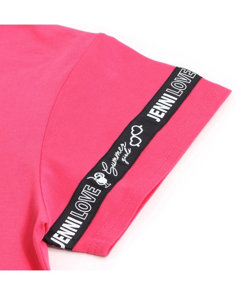 JENNI love（ジェニィラブ）の「防蚊スリーブロゴテープロング丈T（Tシャツ/カットソー・キッズ・オフホワイト/サックスブルー/チェリーピンク・130cm/140cm/150cm/160cm）」の14枚目の写真