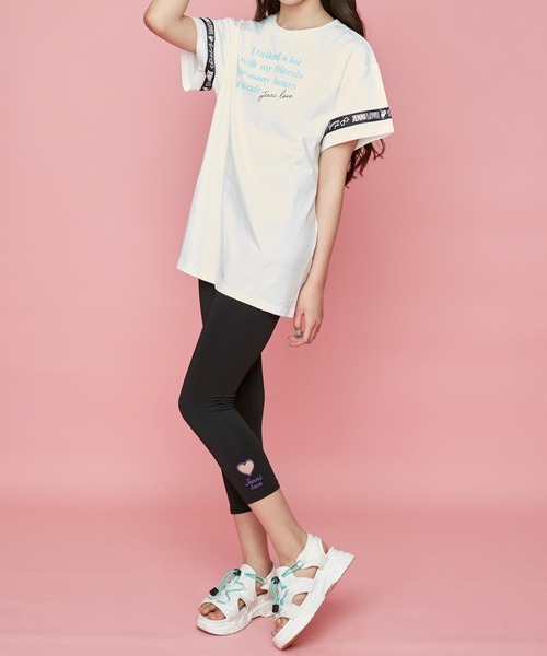 JENNI love（ジェニィラブ）の「防蚊スリーブロゴテープロング丈T（Tシャツ/カットソー・キッズ・オフホワイト/サックスブルー/チェリーピンク・130cm/140cm/150cm/160cm）」の18枚目の写真