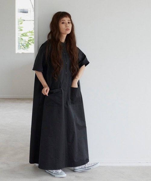 Libra Cue(リブラ キュー)の「タイプライタービックポケットワンピース(ワンピース・レディース・ブラック/アイボリー・FREE)」の6枚目の写真