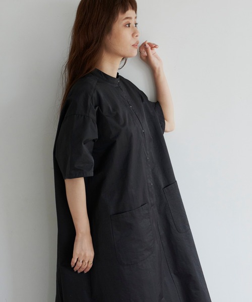 Libra Cue(リブラ キュー)の「タイプライタービックポケットワンピース(ワンピース・レディース・ブラック/アイボリー・FREE)」の11枚目の写真