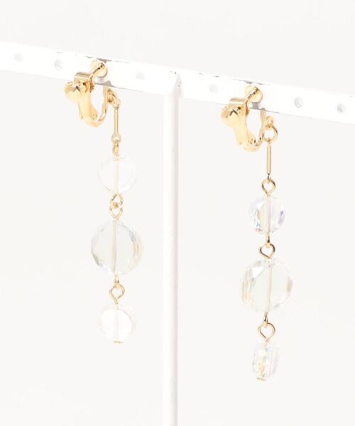 ROPE' PICNIC(ロペピクニック)の「クリアサークルビーズイヤリング(イヤリング・レディース・ホワイト系その他・FREE)」の2枚目の写真