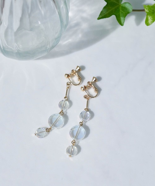 ROPE' PICNIC(ロペピクニック)の「クリアサークルビーズイヤリング(イヤリング・レディース・ホワイト系その他・FREE)」の7枚目の写真