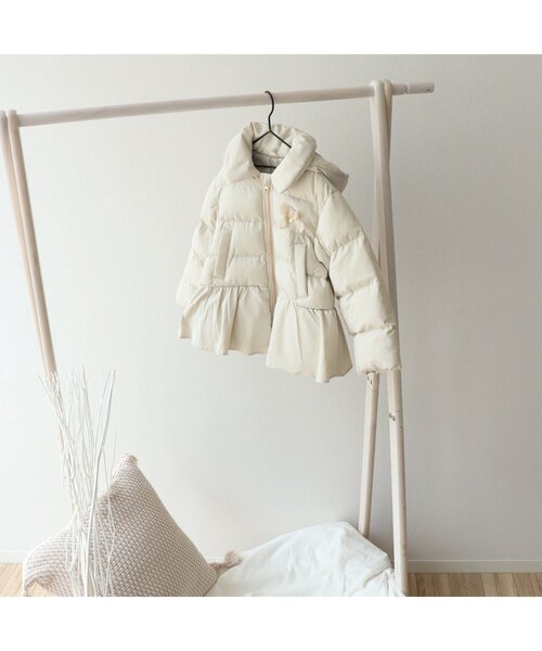 apres les cours(アプレレクール)の「ペプラムリボン中綿アウター(ダウンジャケット/コート・キッズ・サックスブルー/ベージュ/ネイビー/ピンク・110/80/130/90/100/120/140)」の12枚目の写真