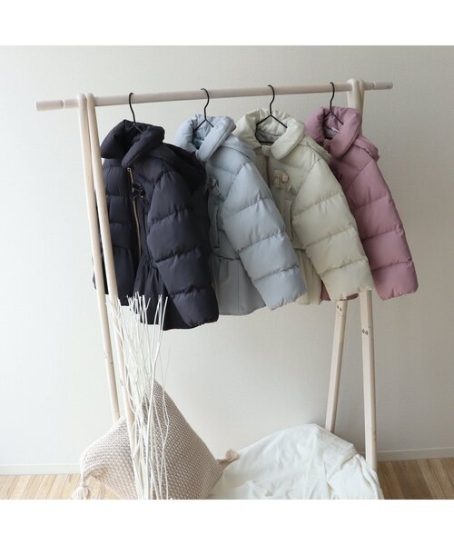 apres les cours(アプレレクール)の「ペプラムリボン中綿アウター(ダウンジャケット/コート・キッズ・サックスブルー/ベージュ/ネイビー/ピンク・110/80/130/90/100/120/140)」の14枚目の写真