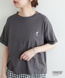 Snoopyコラボ ワンポイント刺繍ロールアップT