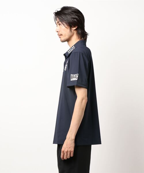 waac ワックポロシャツ　新品 WAAC X JONES】MEN スウェットポロシャツ サックスブルー