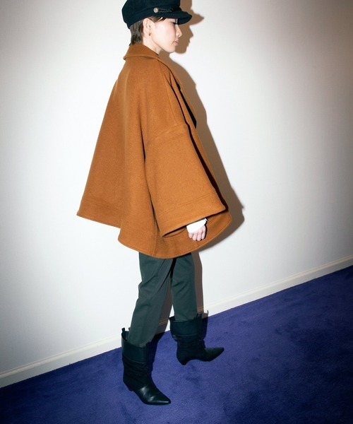 AVIE（アビィ）の「ウールモッサA-ラインコート（チェスターコート・レディース・ブラック/キャメル・38）」の19枚目の写真