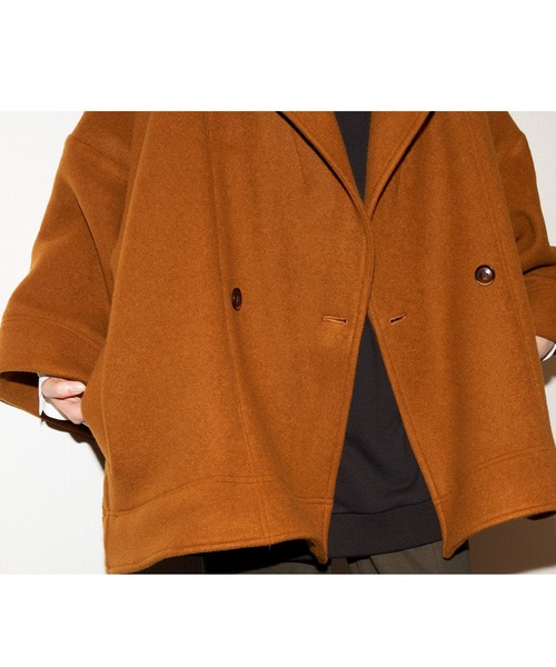 AVIE（アビィ）の「ウールモッサA-ラインコート（チェスターコート・レディース・ブラック/キャメル・38）」の8枚目の写真