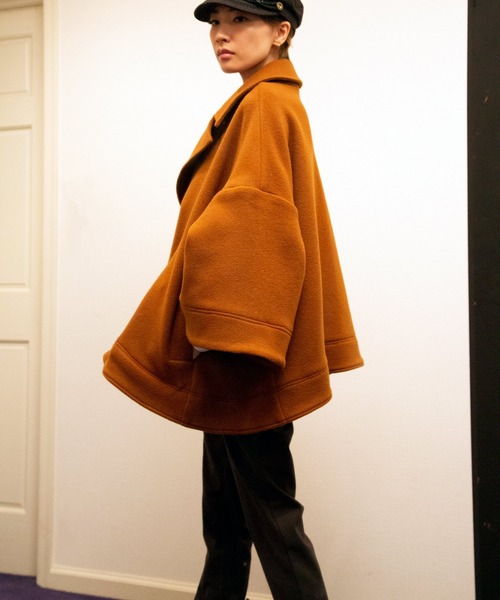 AVIE（アビィ）の「ウールモッサA-ラインコート（チェスターコート・レディース・ブラック/キャメル・38）」の16枚目の写真