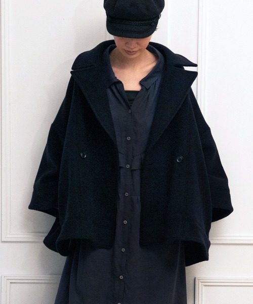 AVIE（アビィ）の「ウールモッサA-ラインコート（チェスターコート・レディース・ブラック/キャメル・38）」の17枚目の写真