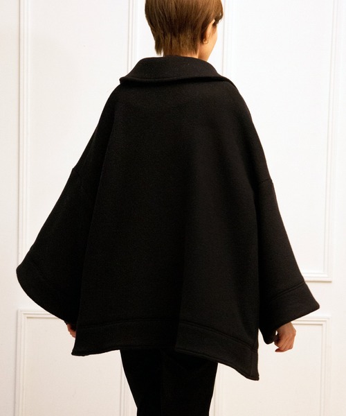 AVIE（アビィ）の「ウールモッサA-ラインコート（チェスターコート・レディース・ブラック/キャメル・38）」の9枚目の写真