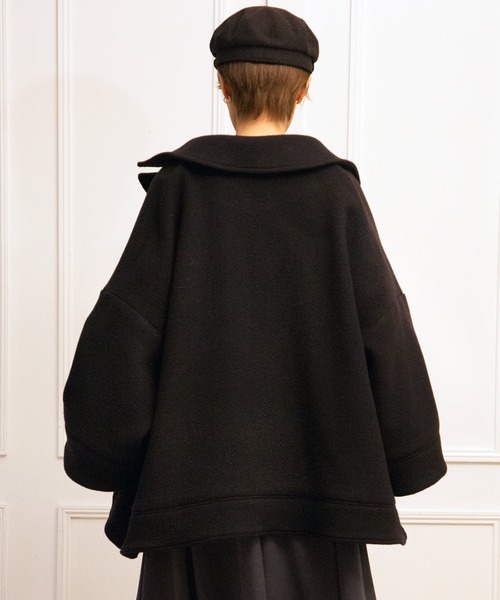 AVIE（アビィ）の「ウールモッサA-ラインコート（チェスターコート・レディース・ブラック/キャメル・38）」の13枚目の写真