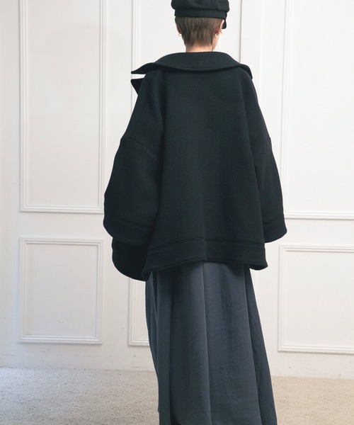 AVIE（アビィ）の「ウールモッサA-ラインコート（チェスターコート・レディース・ブラック/キャメル・38）」の21枚目の写真