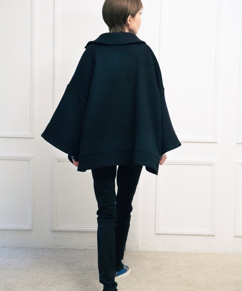 AVIE（アビィ）の「ウールモッサA-ラインコート（チェスターコート・レディース・ブラック/キャメル・38）」の10枚目の写真