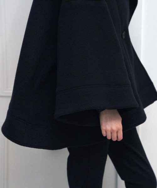 AVIE（アビィ）の「ウールモッサA-ラインコート（チェスターコート・レディース・ブラック/キャメル・38）」の14枚目の写真