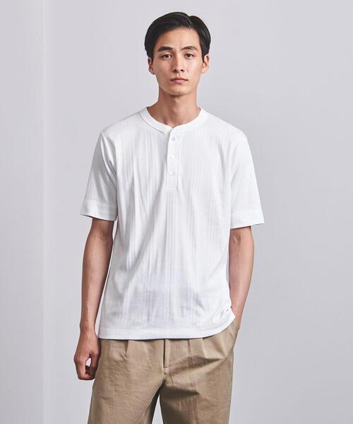 UNITED ARROWS（ユナイテッドアローズ）の「＜UNITED ARROWS＞ スヴィン/サファイア ヘンリーネック（Tシャツ/カットソー・メンズ・ホワイト/ダークグレー・SMALL/MEDIUM/LARGE/X-LARGE）」の7枚目の写真