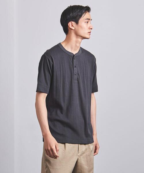 UNITED ARROWS（ユナイテッドアローズ）の「＜UNITED ARROWS＞ スヴィン/サファイア ヘンリーネック（Tシャツ/カットソー・メンズ・ホワイト/ダークグレー・SMALL/MEDIUM/LARGE/X-LARGE）」の5枚目の写真