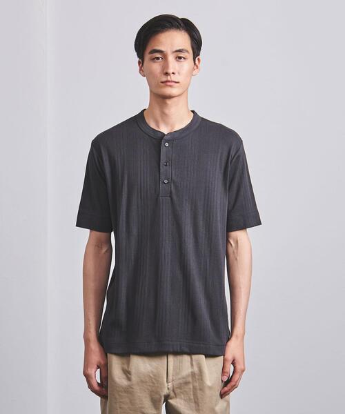 UNITED ARROWS（ユナイテッドアローズ）の「＜UNITED ARROWS＞ スヴィン/サファイア ヘンリーネック（Tシャツ/カットソー・メンズ・ホワイト/ダークグレー・SMALL/MEDIUM/LARGE/X-LARGE）」の4枚目の写真