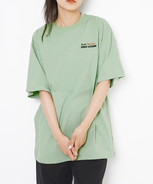 styles（スタイルス）の「HENZA X STYLES Embroidery T-shirt BD0003（Tシャツ/カットソー・レディース・ホワイト/ベージュ/グリーン・ONE SIZE）」の6枚目の写真