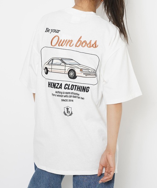 styles（スタイルス）の「HENZA X STYLES Embroidery T-shirt BD0003（Tシャツ/カットソー・レディース・ホワイト/ベージュ/グリーン・ONE SIZE）」の7枚目の写真