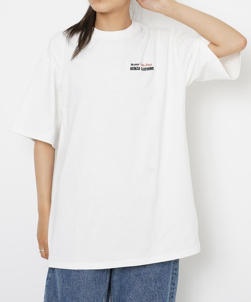 styles（スタイルス）の「HENZA X STYLES Embroidery T-shirt BD0003（Tシャツ/カットソー・レディース・ホワイト/ベージュ/グリーン・ONE SIZE）」の8枚目の写真