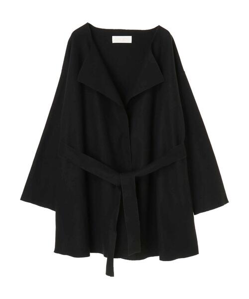 Green　Parks（グリーンパークス）の「ミディ丈カットコーディガン＊（その他アウター・レディース・ブラック/ベージュ/ブラウン/イエロー/キャメル・FREE）」の18枚目の写真