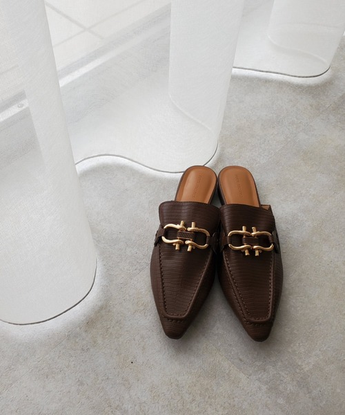 Doux archives（ドゥアルシーヴ）の「ビットバブーシュ（パンプス・レディース・ブラウン/ブラック・MEDIUM/LARGE）」の2枚目の写真