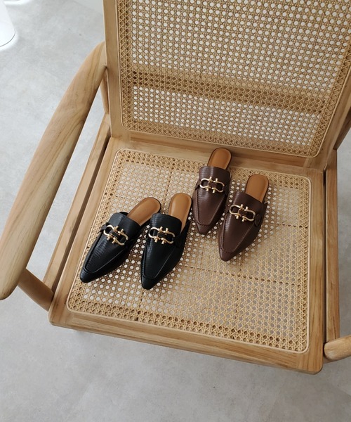 Doux archives（ドゥアルシーヴ）の「ビットバブーシュ（パンプス・レディース・ブラウン/ブラック・MEDIUM/LARGE）」の7枚目の写真