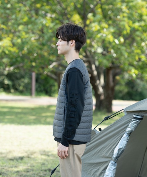 OUTDOOR PRODUCTS（アウトドアプロダクツ）の「【OUTDOOR PRODUCTS/アウトドアプロダクツ】軽量ダウン インナーベスト 撥水透湿防風ポケッタブル（パッカブル）700フィルパワー　ユニセックス（ダウンベスト・メンズ・チャコールグレー/オリーブ/ブラック・LARGE/MEDIUM/X-LARGE/XX-LARGE）」の13枚目の写真