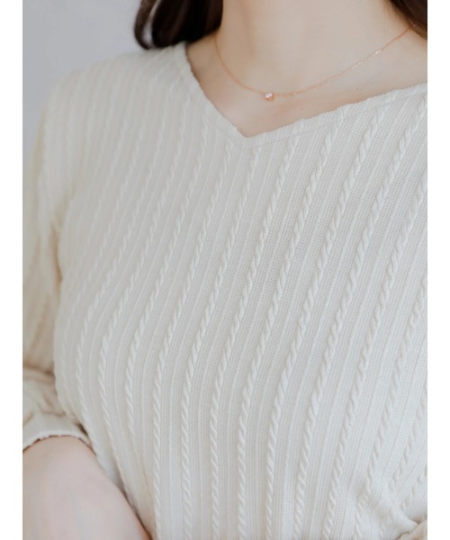 Areeam(アリーム)の「騙されちゃう秘密のトップス(Tシャツ/カットソー・レディース・アイボリー/モカ・FREE)」の4枚目の写真