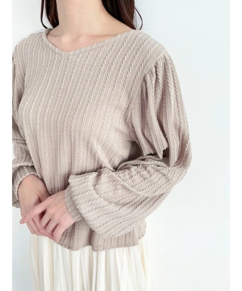 Areeam(アリーム)の「騙されちゃう秘密のトップス(Tシャツ/カットソー・レディース・アイボリー/モカ・FREE)」の13枚目の写真