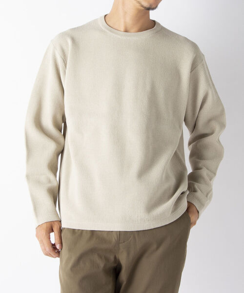 NOLLEY'S goodman（ノーリーズグッドマン）の「ハイツイスト コットン プルオーバーニット（ニット/セーター・メンズ・ネイビー/ミント/ベージュ・M/L）」の5枚目の写真