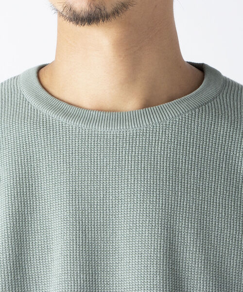 NOLLEY'S goodman（ノーリーズグッドマン）の「ハイツイスト コットン プルオーバーニット（ニット/セーター・メンズ・ネイビー/ミント/ベージュ・M/L）」の8枚目の写真