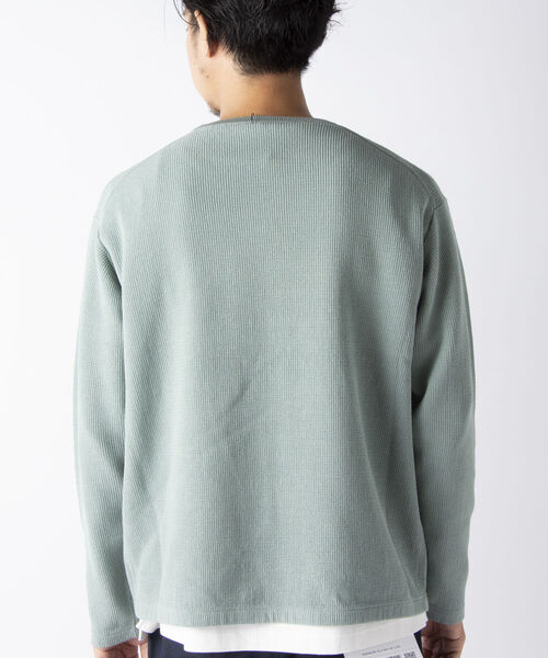 NOLLEY'S goodman（ノーリーズグッドマン）の「ハイツイスト コットン プルオーバーニット（ニット/セーター・メンズ・ネイビー/ミント/ベージュ・M/L）」の9枚目の写真