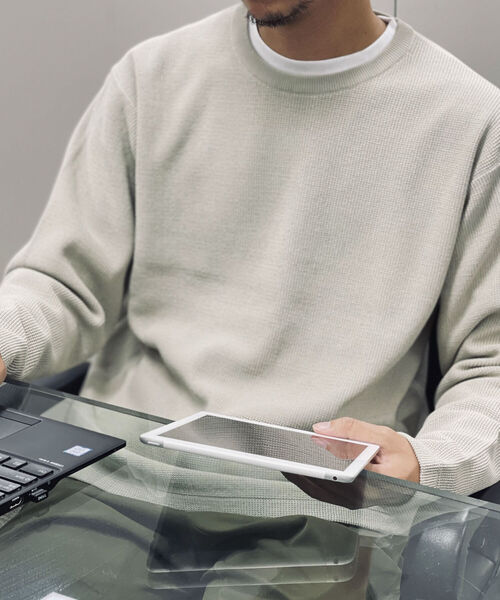 NOLLEY'S goodman（ノーリーズグッドマン）の「ハイツイスト コットン プルオーバーニット（ニット/セーター・メンズ・ネイビー/ミント/ベージュ・M/L）」の14枚目の写真