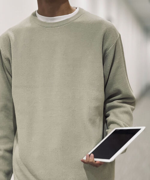 NOLLEY'S goodman（ノーリーズグッドマン）の「ハイツイスト コットン プルオーバーニット（ニット/セーター・メンズ・ネイビー/ミント/ベージュ・M/L）」の16枚目の写真