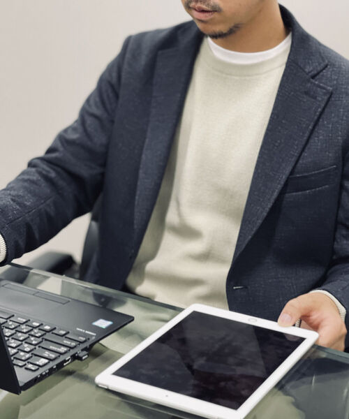 NOLLEY'S goodman（ノーリーズグッドマン）の「ハイツイスト コットン プルオーバーニット（ニット/セーター・メンズ・ネイビー/ミント/ベージュ・M/L）」の17枚目の写真