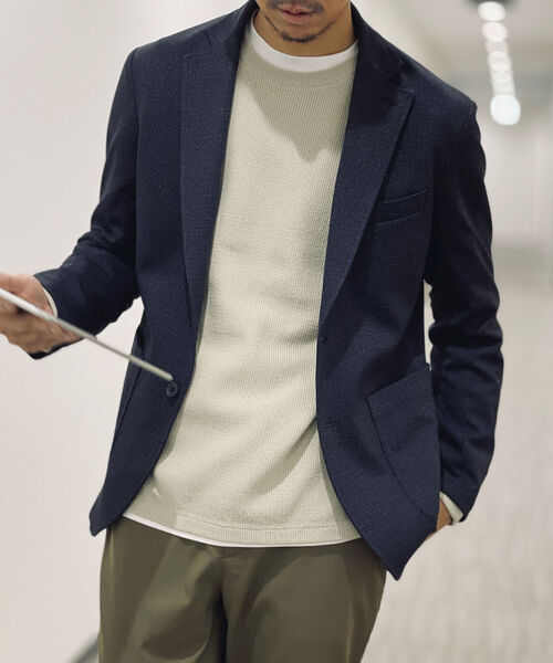 NOLLEY'S goodman（ノーリーズグッドマン）の「ハイツイスト コットン プルオーバーニット（ニット/セーター・メンズ・ネイビー/ミント/ベージュ・M/L）」の21枚目の写真