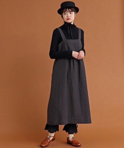 Malle（マル）の「malle　リネン/ウール　ジャンパースカート（ジャンパースカート・レディース・チャコールグレー/モカ・FREE）」の18枚目の写真